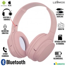 Headphone Bluetooth LEF-1023 Lehmox - Rosa